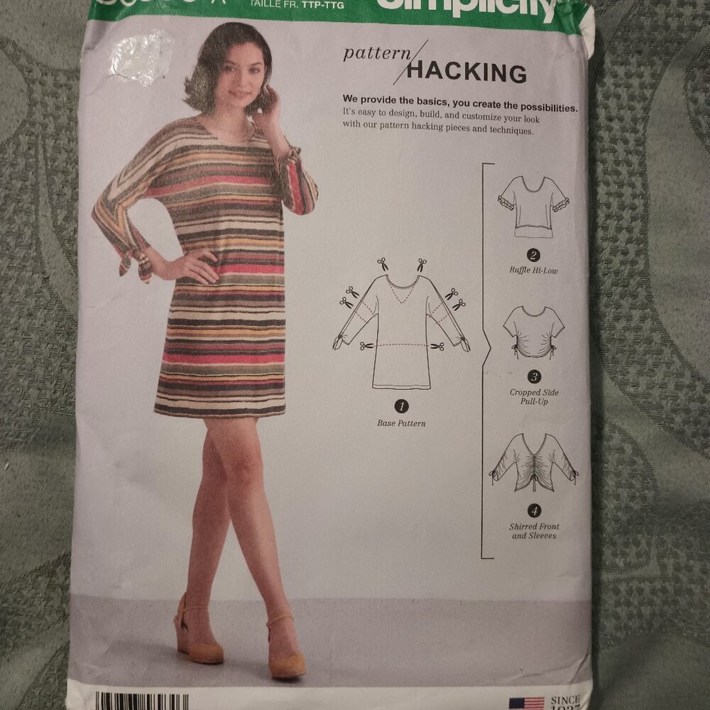 Ladies Simplicity Knit Mini Dress Pattern S8930 Size XXS-XXL